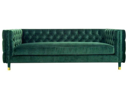Chesterfield 4-zitsbank luxueus design meubels textiel stof groene bankstellen.