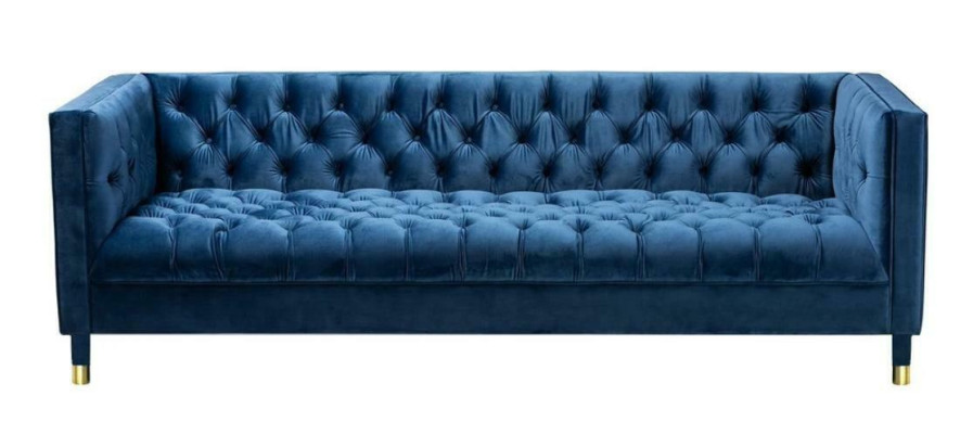 Chesterfield Bank Blauwe Bankstellen Stoffen Banken Creatieve Meubels 4-Zitter