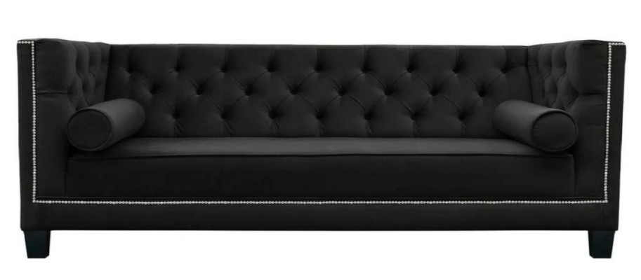 Chesterfield 4-zits bank Luxe Design Stoffen Bank Zwart Sofa's