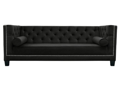 Chesterfield 4-zits bank Luxe Design Stoffen Bank Zwart Sofa's