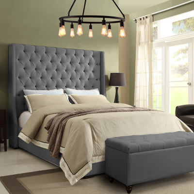 Klassiek design bed gestoffeerde bedden textiel 140x200cm Chesterfield bed