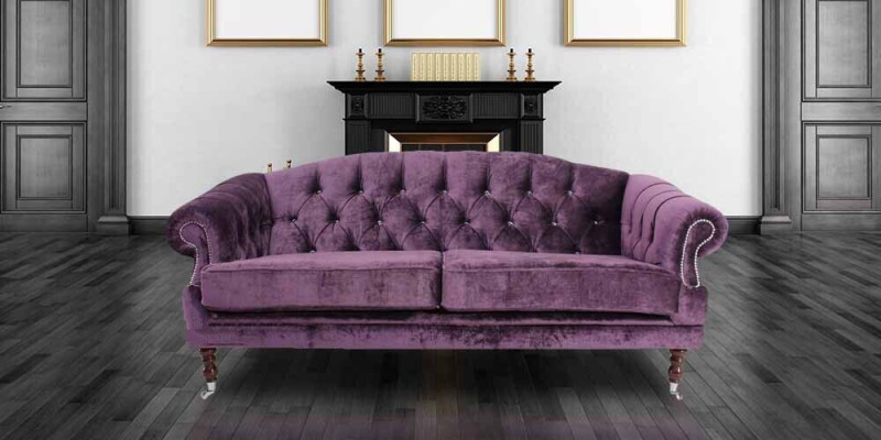 Barok Rococo bankstel bankstel stof fluweel Chesterfield - Designerbanken