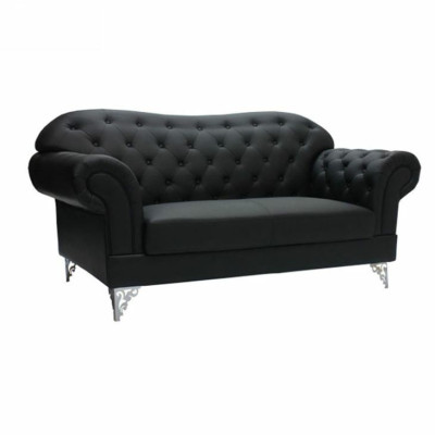 Zwarte Chesterfield bank Moderne driezitter Stijlvolle 3-zits