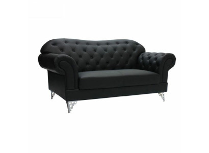 Zwarte Chesterfield bank Moderne driezitter Stijlvolle 3-zits