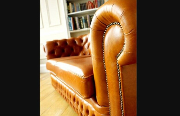 Chesterfield Bank Bankstel Bekleding Stof Leer Bankstellen Bruine Set 3-Zitter