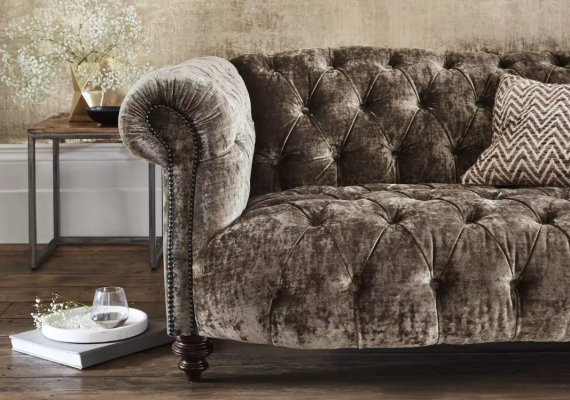 Chesterfield bruine driezits Design 3-zits bank Luxe bankstel