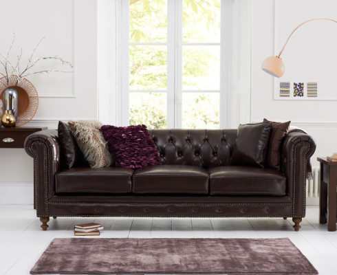 Chesterfield Bank Bank Bekleding Stof Leder Bankstel Bekleding Set 3 Zitter