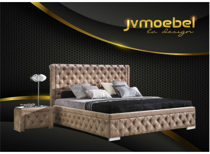 Bed 2x Nightstand 3-piece Bedroom Set Luxury Design Furniture Modern Beds New