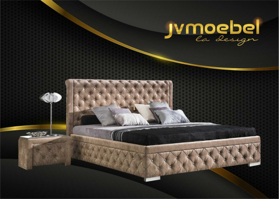 Bed 2x Nightstand 3-piece Bedroom Set Luxury Design Furniture Modern Beds New