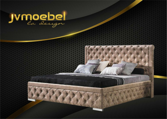 Bed 2x Nightstand 3-piece Bedroom Set Luxury Design Furniture Modern Beds New