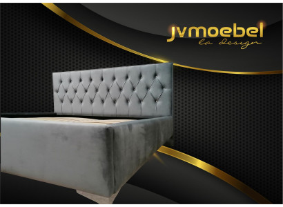 Chesterfield textiel bed met gestoffeerd ontwerp 140x200 tweepersoonsbed bedden bedframe.