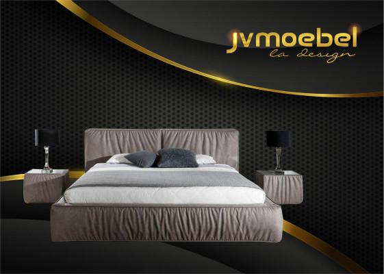 Luxe designer bed voor de slaapkamer, bekleed met fluweel, meubels bedden stof textiel nieuw.