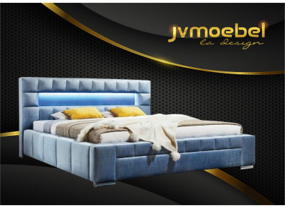 Luxe boxspring bed stof Hotel Blauwe bedden Slaapkamer Meubelontwerp Dubbel