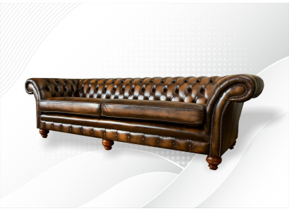xxl Bank 4 zits Bank Chesterfield Bekleding Zitgroep Leer Textiel Bruin  xxl Bank 4-zitsbank Chesterfield Bekleding Zitgroep Leer Textiel Bruin