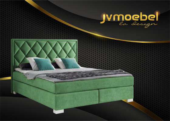 Luxe boxspring bed stof hotel beige bedden slaapkamer meubels ontwerp dubbel