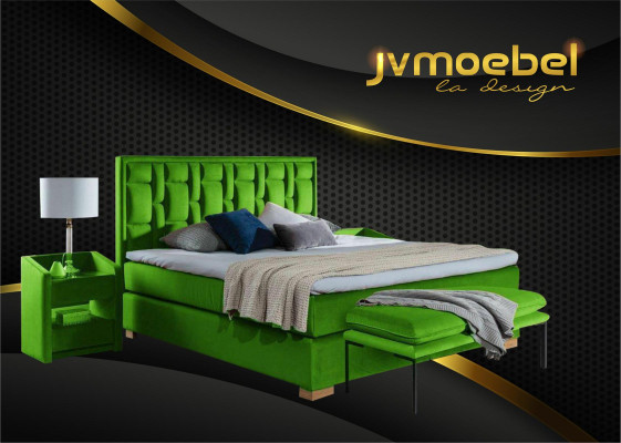 Luxe boxspringbed zwart blauwe bedden slaapkamer meubels ontwerp dubbel hotel