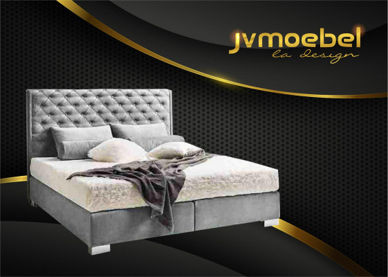 Chesterfield boxspring bed textiel slaapkamer meubilair moderne bedden stof nieuw