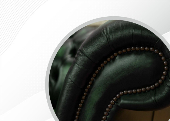 Driepersoonsbank 3-zits Chesterfield Nieuwe bank Antiek Groene bekleding Nieuwe banken