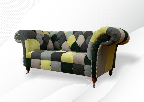 Chesterfield bank bank bekleding bankstellen klassieke 2-zits leer textiel kleurrijk