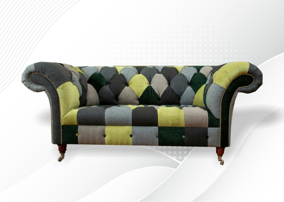 Chesterfield bank bank bekleding bankstellen klassieke 2-zits leer textiel kleurrijk