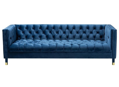 Blauwe Chesterfield Textiel Modern Design Stof Creatief Meubilair Nieuwe Woonkamerbank.
