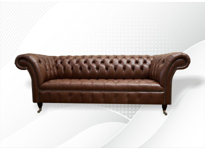 Chesterfield bank gestoffeerde bankstellen Klassieke leren 3-zitsbanken Bank bruin