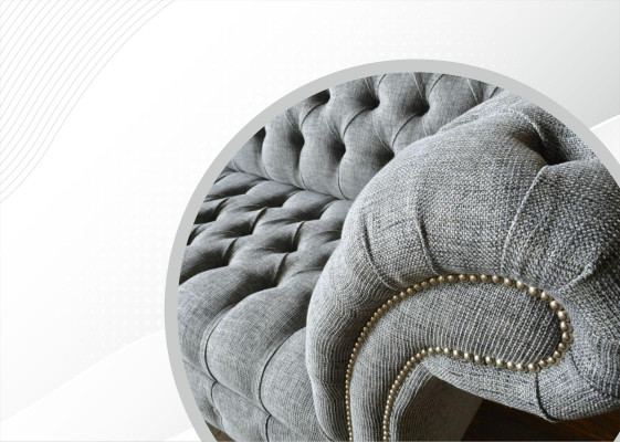 Stof Bank Bankstel Bekleding Set 3-Zits Banken Bankstellen Chesterfield Grijs Fluweel