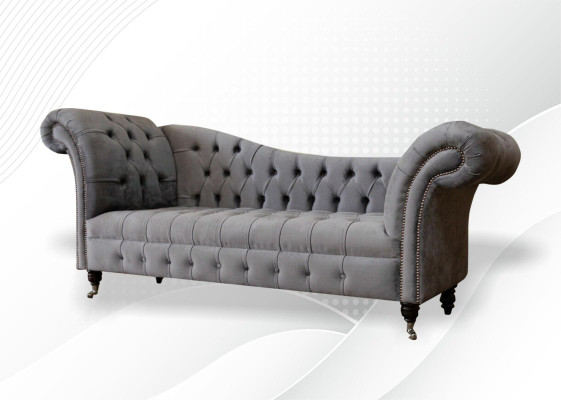 Loungebank Woonkamer Stoffen Bank Chaise longue Chesterfield Zitkussen Nieuw