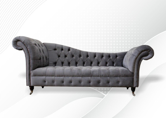 Loungebank Woonkamer Stoffen Bank Chaise longue Chesterfield Zitkussen Nieuw