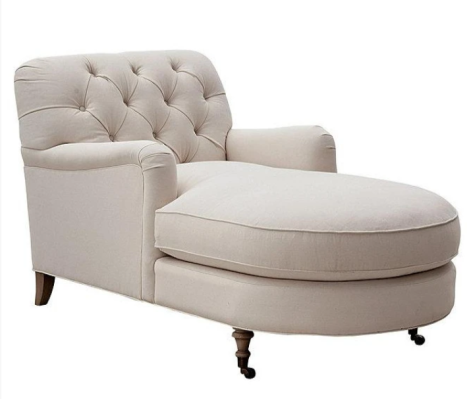 Beige Chaiselongue Chesterfield meubilair ligstoel woonkamer modern