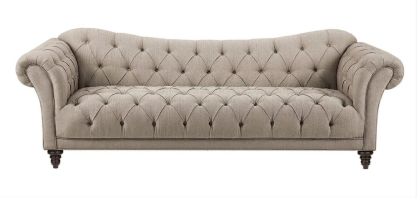 Beige bank met knopen Chesterfield bank gestoffeerde zitbank banken luxe nieuw