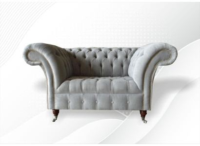 Chesterfield fauteuil bank gestoffeerde bank stof banken 1,5-zits 1-zits