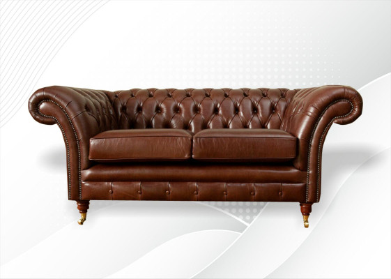 Chesterfield Sofa 2-zits gestoffeerde designbanken bankstellen bankstel origineel bruin