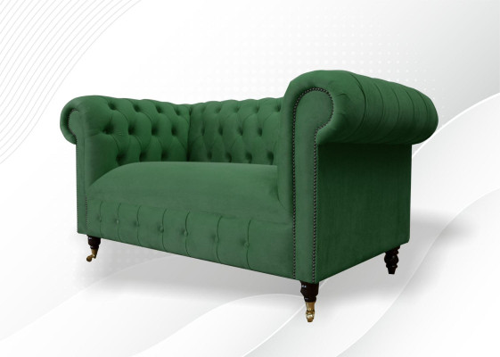 Chesterfield 2-zits designbank bank gestoffeerde banken banken stof textiel