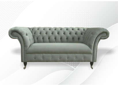 Chesterfield Bank Bank Zitbank Sofa's Klassieke 2-zits Leder Stof Textiel Nieuw