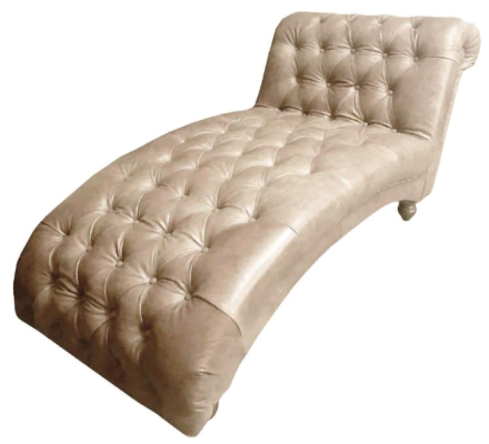Chesterfield bruine chaise longue meubels ligstoel moderne woonkamer