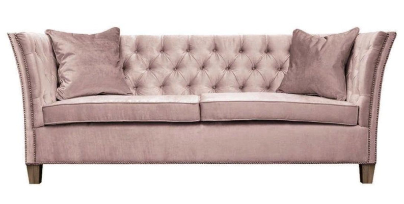 Bank Beige Chesterfield Driezits Gewatteerde Meubels Hotel Praktijk Woonkamer