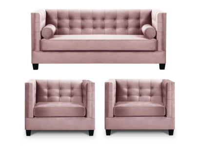 Bankstel Bank Fluweel Gestoffeerde banken Complete set Salonmeubels