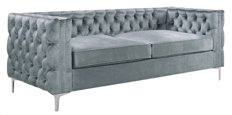 turkooizen chesterfield bank luxe fluwelen stoffen bankstellen bankstel set knopen bekleding nieuw