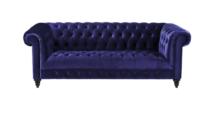 Chesterfield Purple Velvet Bank Luxe gestoffeerd meubelbank met knopen Driezitsbank