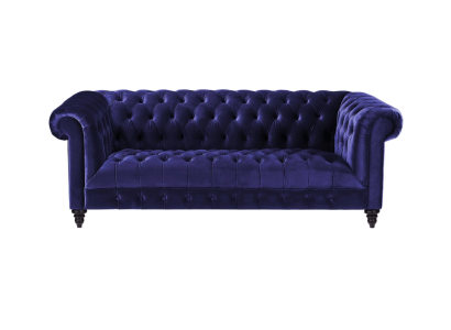Chesterfield Purple Velvet Bank Luxe gestoffeerd meubelbank met knopen Driezitsbank