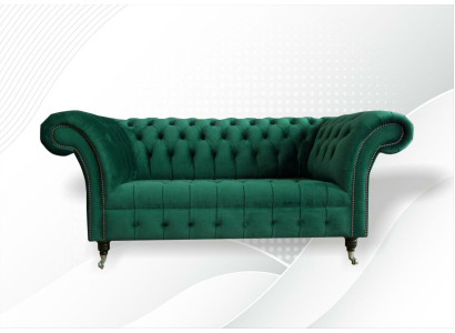 Chesterfield Groene 2-zitsbank Gestoffeerde banken Bankstellen Design Bank Club Textiel
