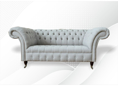 Chesterfield 2-zits woonkamer bank bank gestoffeerd textiel stof set nieuw.