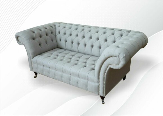 Chesterfield 2-zits woonkamer bank bank gestoffeerd textiel stof set nieuw.