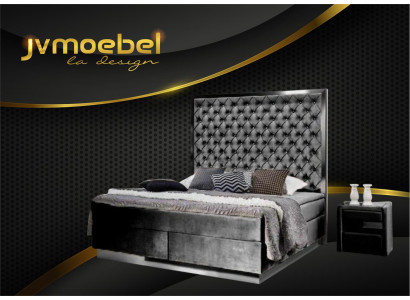 Boxspringbed Bed 2x Nightstand 3-piece Bedroom Set Furniture Luxury Beds New