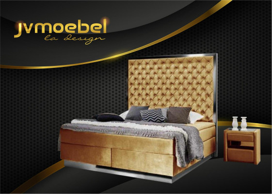 Boxspringbed Bed 2x Nightstand 3-piece Bedroom Set Furniture Luxury Beds New