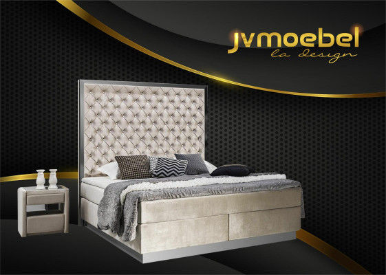 Compleet bed boxspring bedden luxe design slaapkamer meubels roestvrij staal