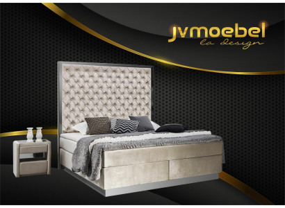 Compleet bed boxspring bedden luxe design slaapkamer meubels roestvrij staal