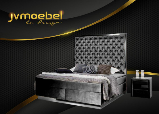 Compleet bed boxspring bedden luxe design slaapkamer meubels roestvrij staal