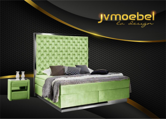 Compleet bed boxspring bedden luxe design slaapkamer meubels roestvrij staal